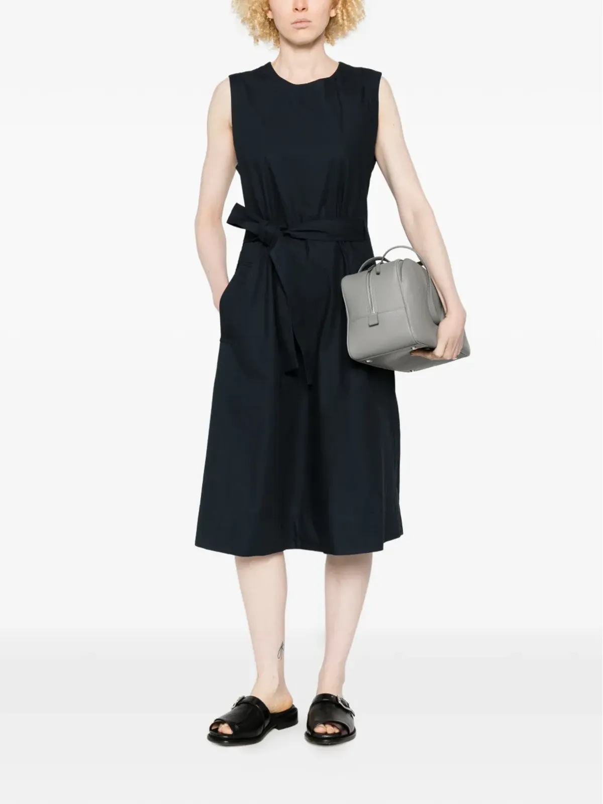Mhl By Margaret Howell Vネックミディドレス - 画像2