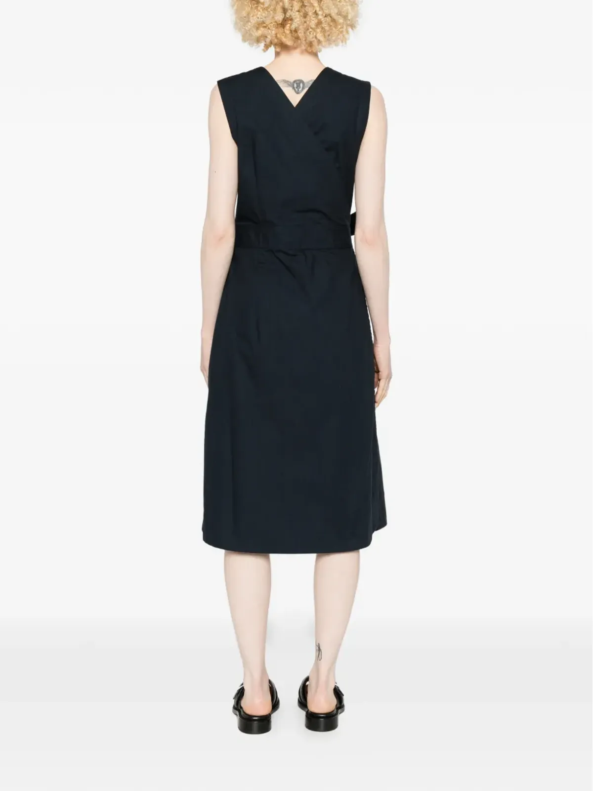 Mhl By Margaret Howell Vネックミディドレス - 画像4