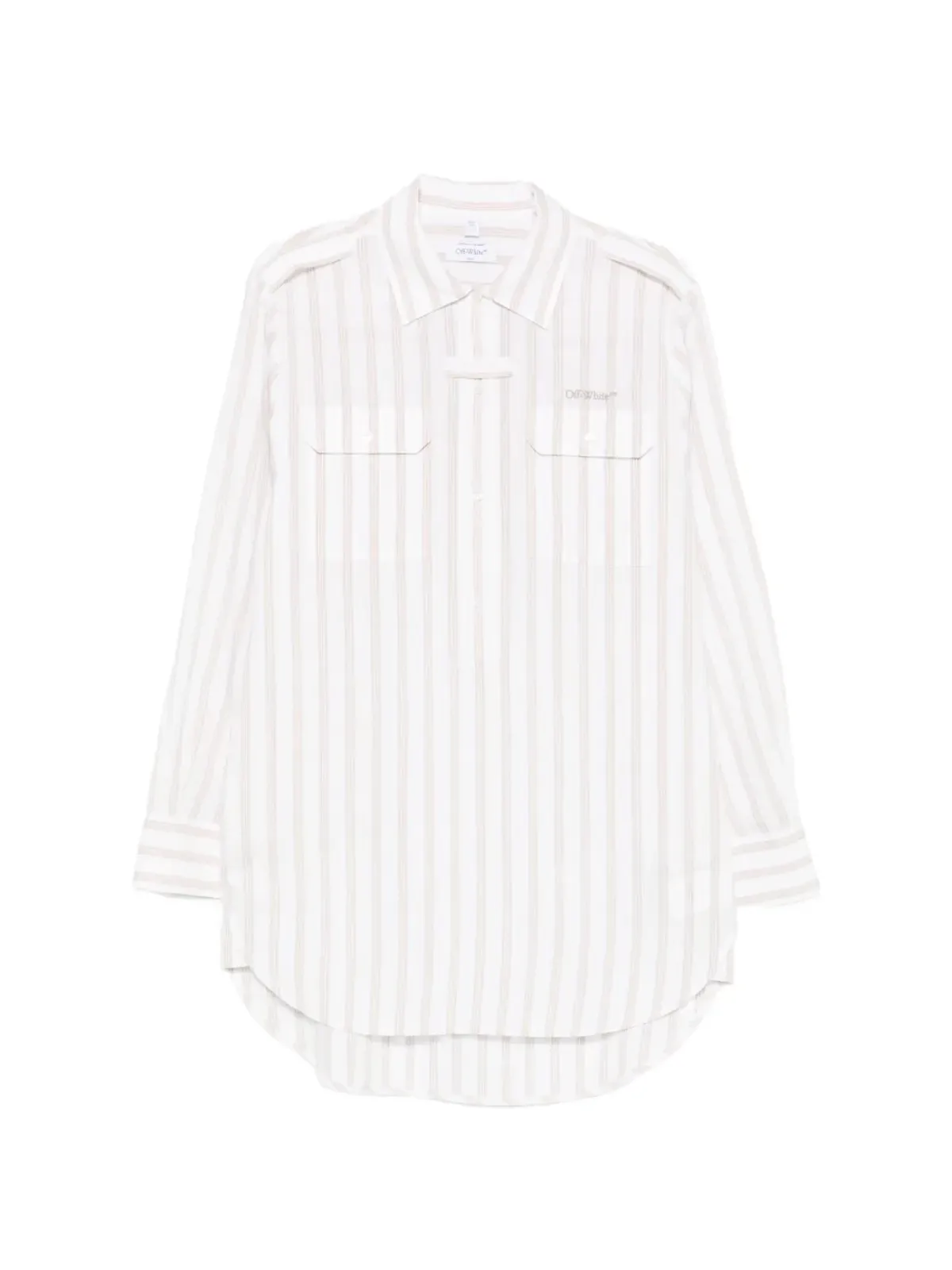 Off-White ストライプポケット付きミニドレス - 画像1