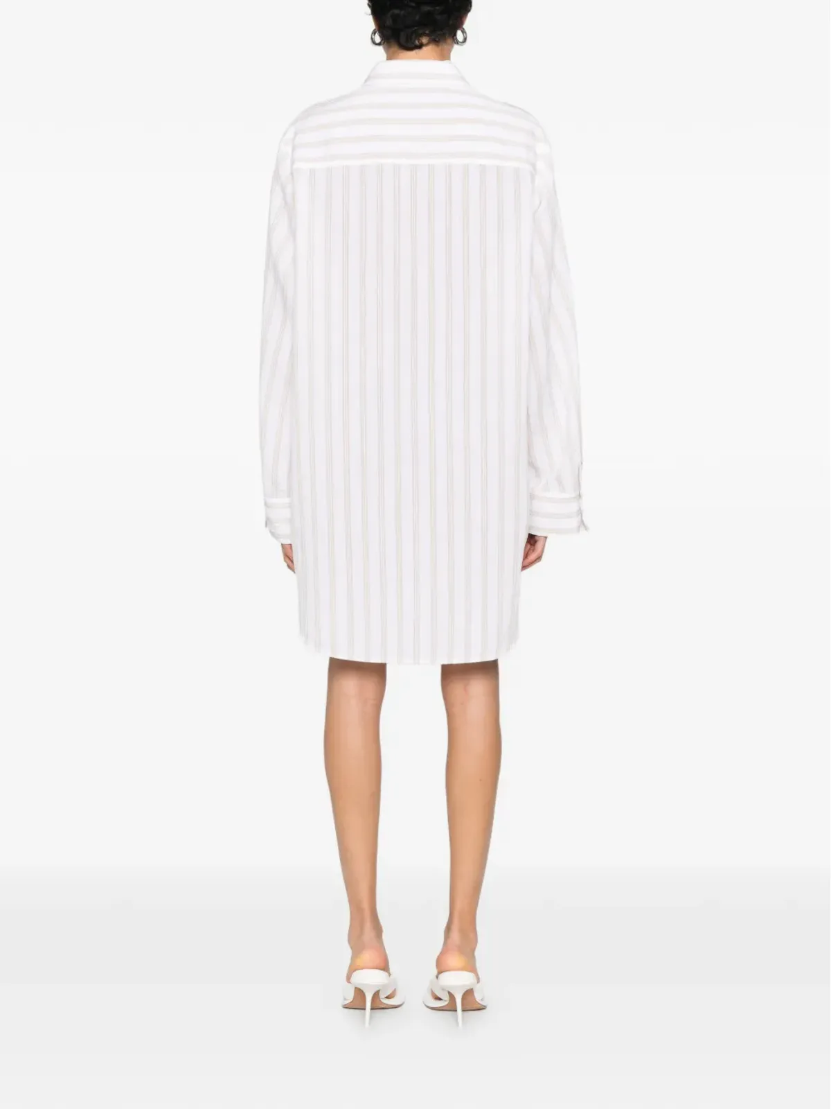 Off-White ストライプポケット付きミニドレス - 画像4