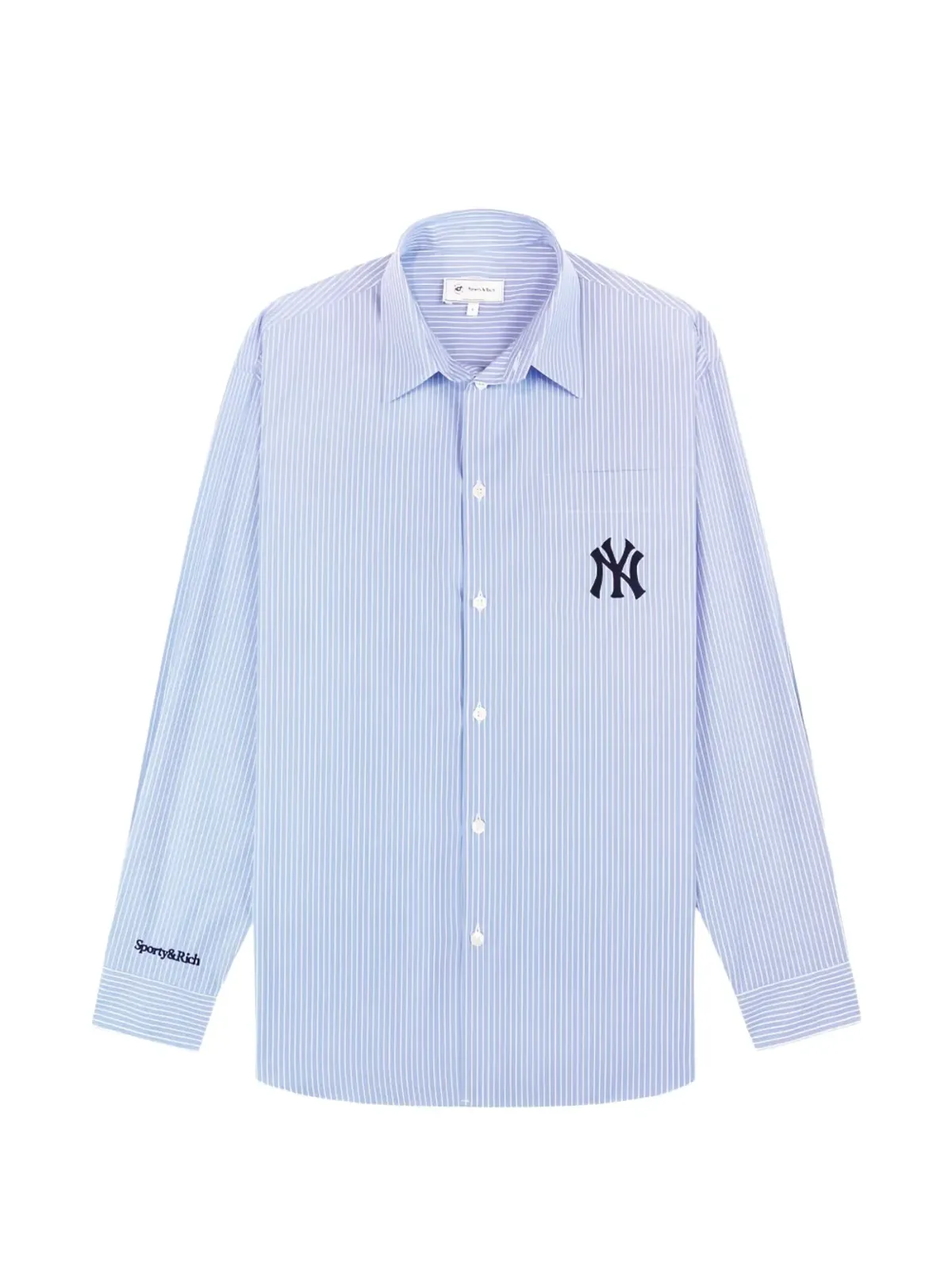 Sporty & Rich Heritage Yankees Serif blue shirt - 画像1
