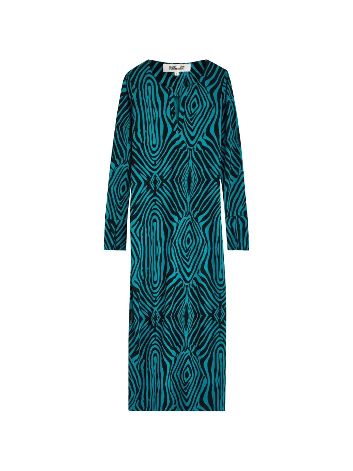 DVF Diane von Furstenberg ソンカ・ゼブラ柄ドレス ブルー - 画像1
