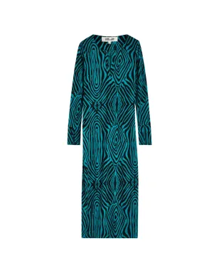 DVF Diane von Furstenberg ソンカ・ゼブラ柄ドレス ブルー - サムネイル1