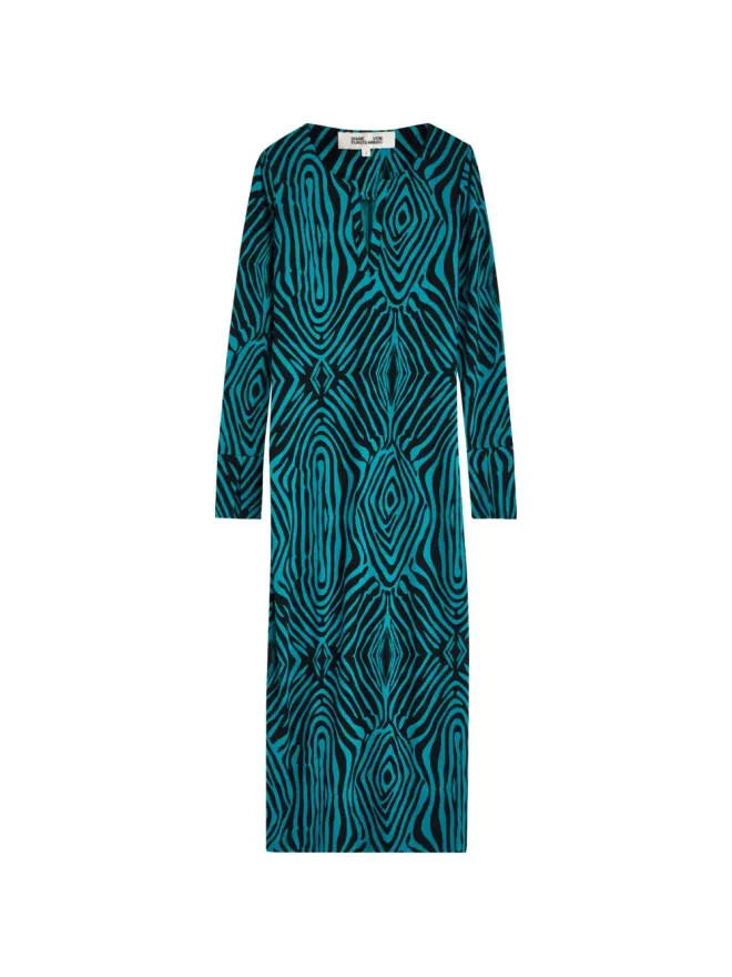 DVF Diane von Furstenberg DVF Diane von Furstenberg ソンカ・ゼブラ柄ドレス ブルーの商品画像