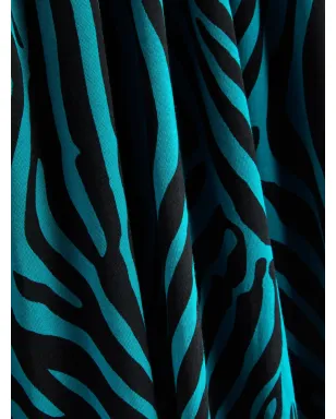 DVF Diane von Furstenberg ソンカ・ゼブラ柄ドレス ブルー - サムネイル2