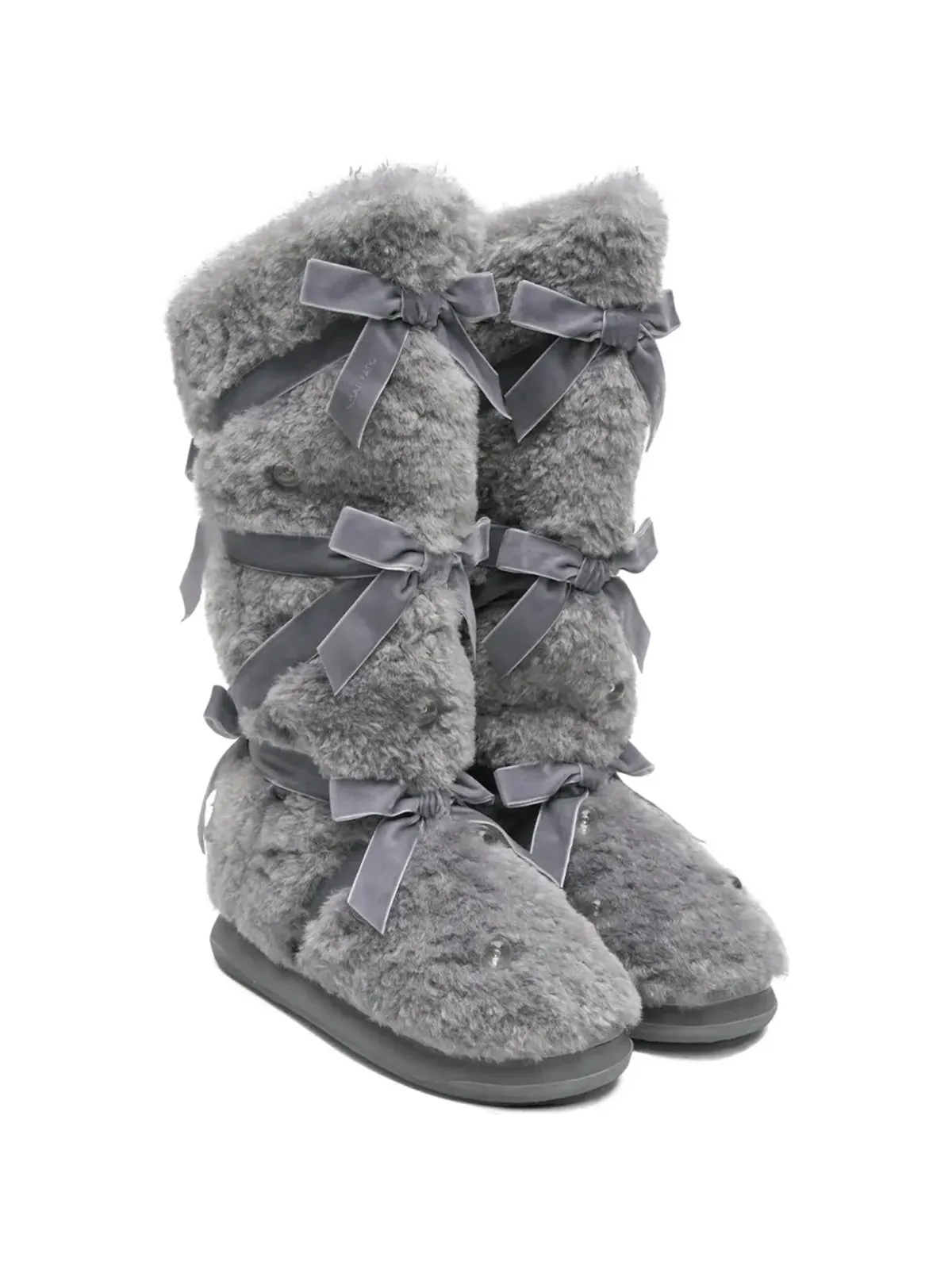 ROCKFISH x Susan Fang bows ribbon boots - Grey - 画像2