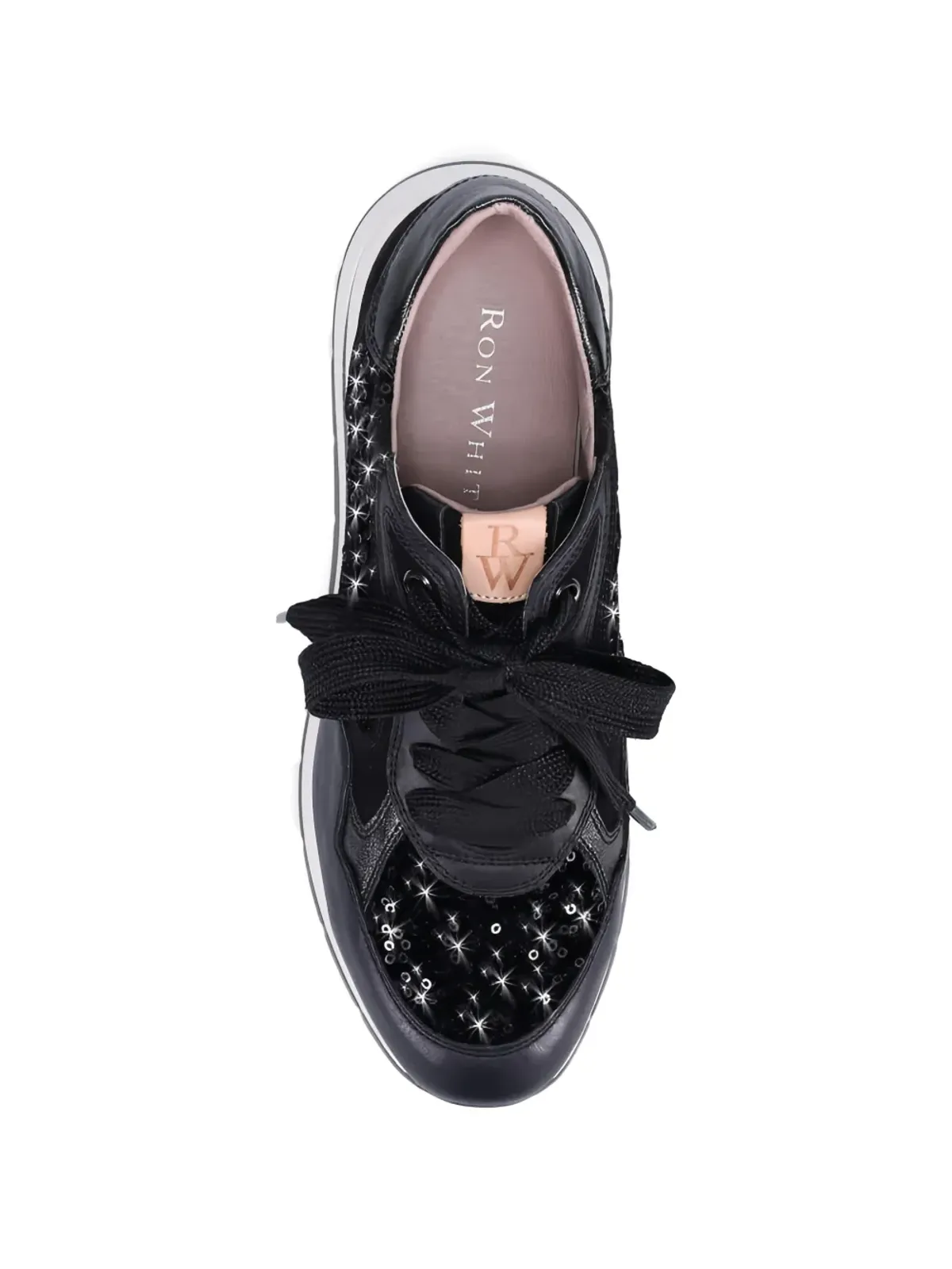 Ron White Zara スパンコール付きパネルデザイン スニーカー - ブラック - 画像4