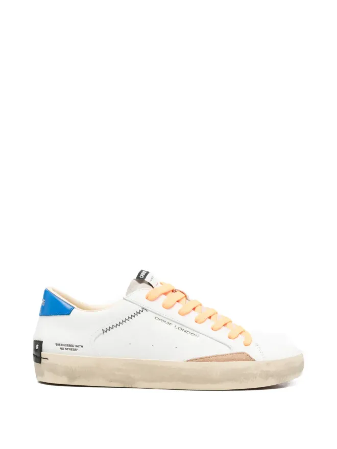 Crime London Crime London Distressed City Blue laced sneakers - Whiteの商品画像