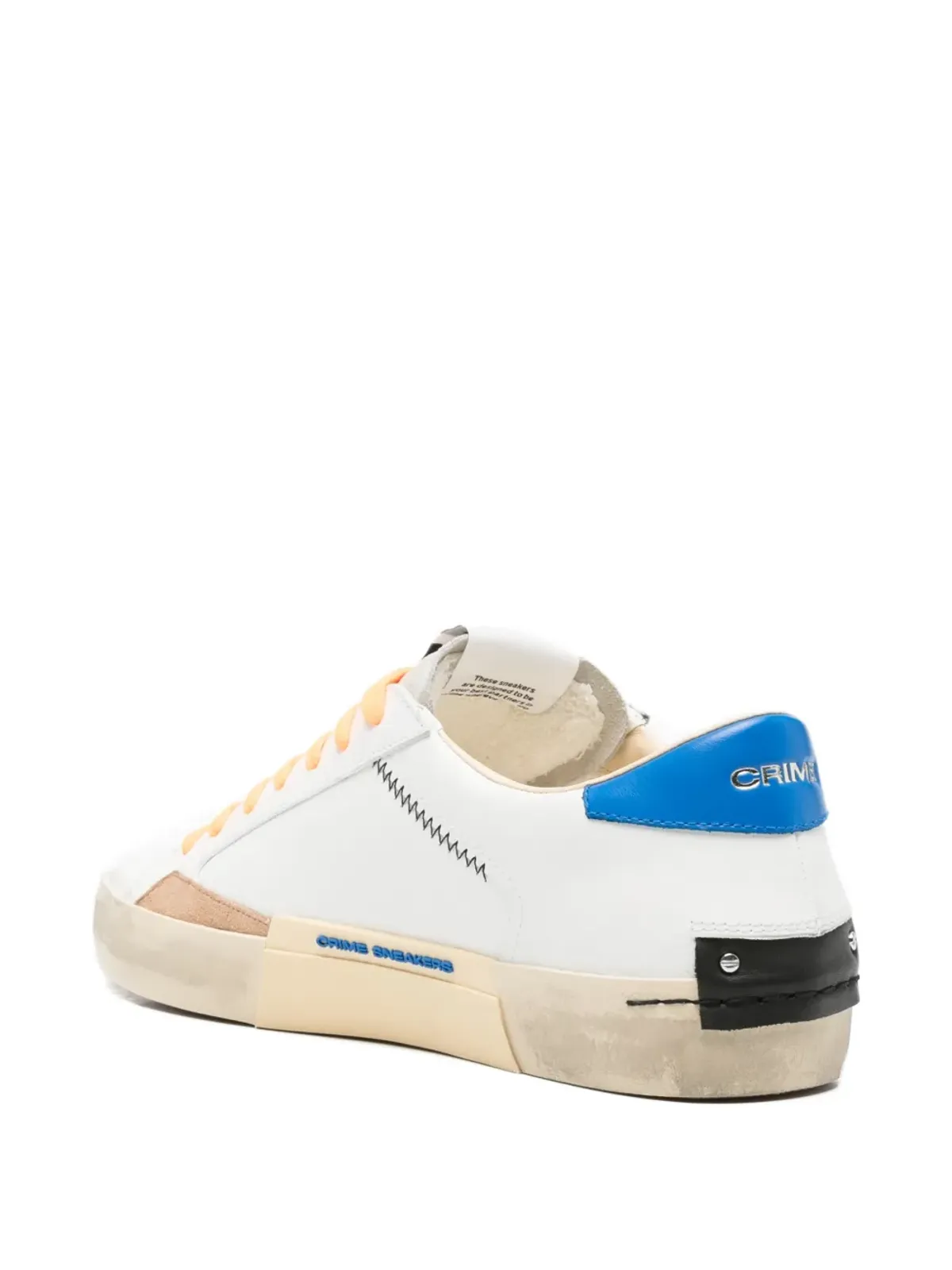 Crime London Distressed City Blue laced sneakers - White - 画像3