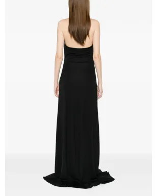 ALESSANDRO LEGORA ホルターネック・リングディテール・マキシドレス - ブラック - サムネイル4