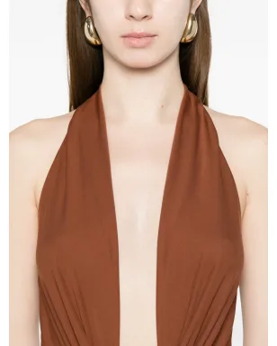 ALESSANDRO LEGORA ホルターネック リングディテール マキシドレス - サムネイル5