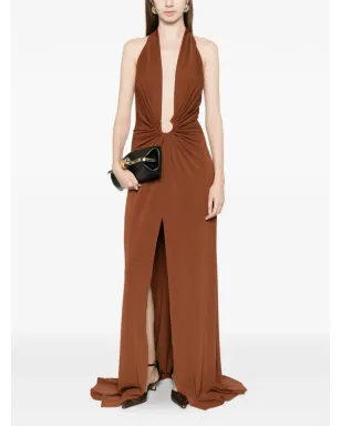 ALESSANDRO LEGORA ホルターネック リングディテール マキシドレス - サムネイル2