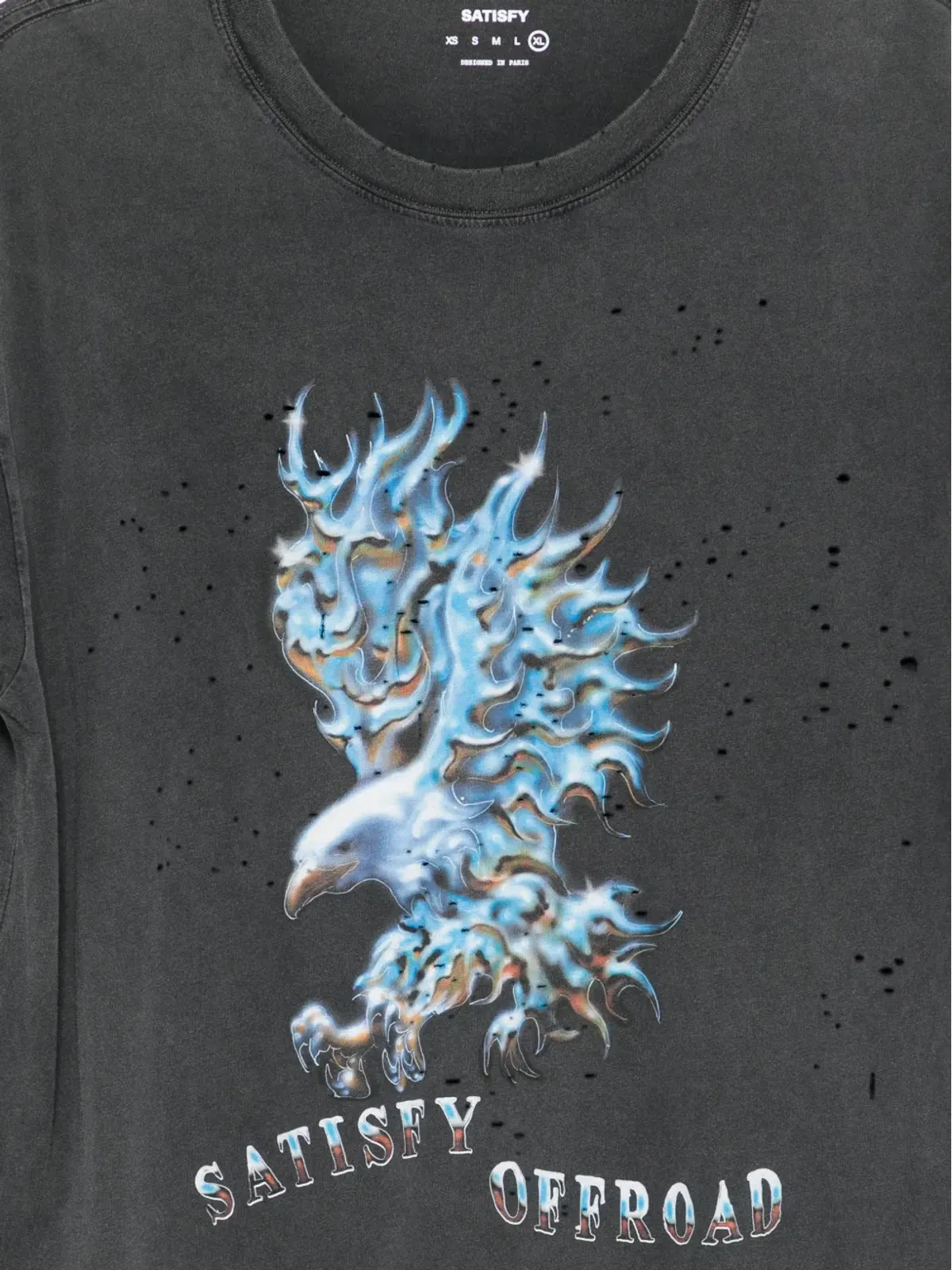 Satisfy ディストレスト グラフィックプリント Tシャツ - 画像3