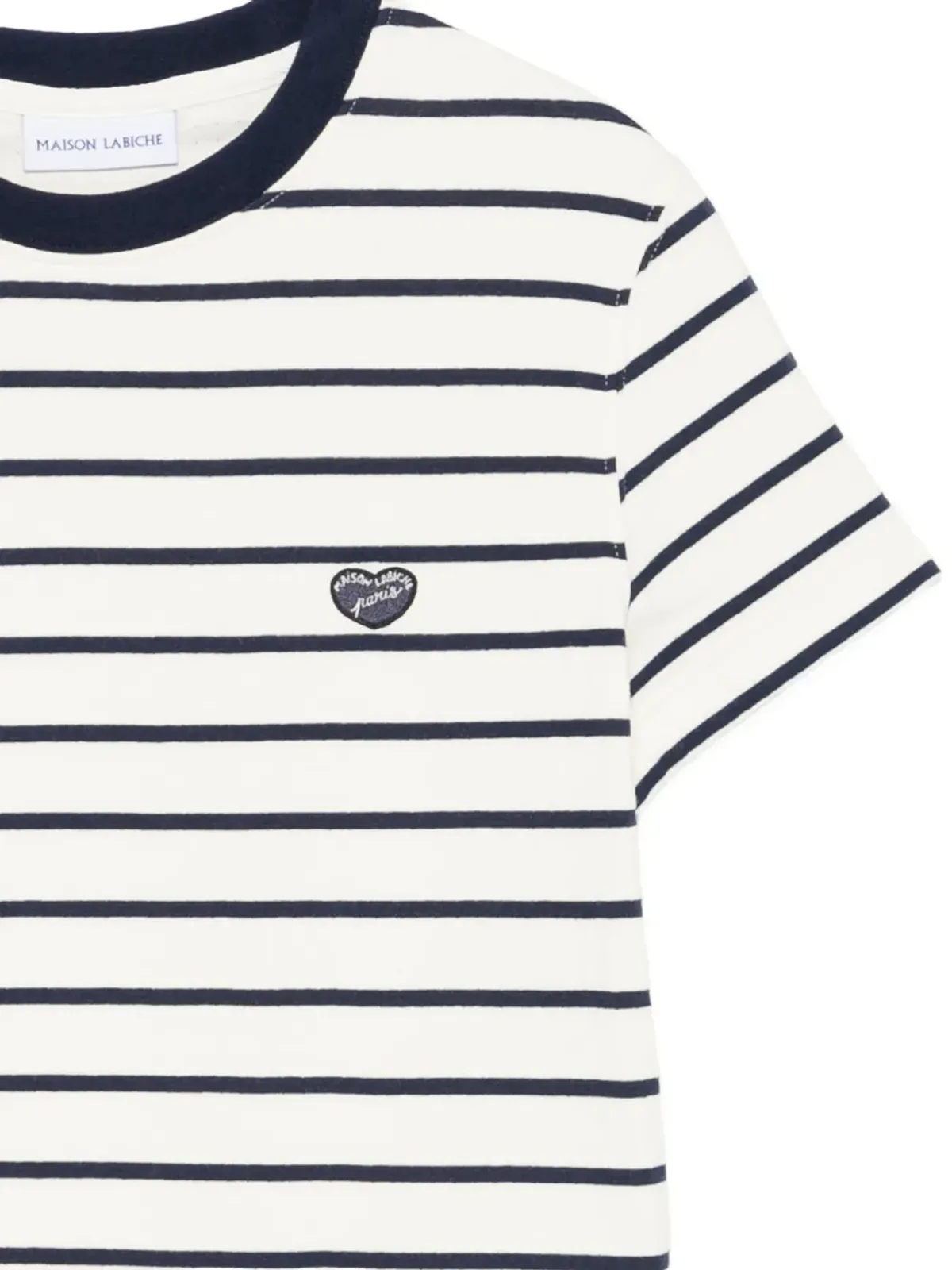 Maison Labiche ClaveryストライプアップリケTシャツ - 画像3