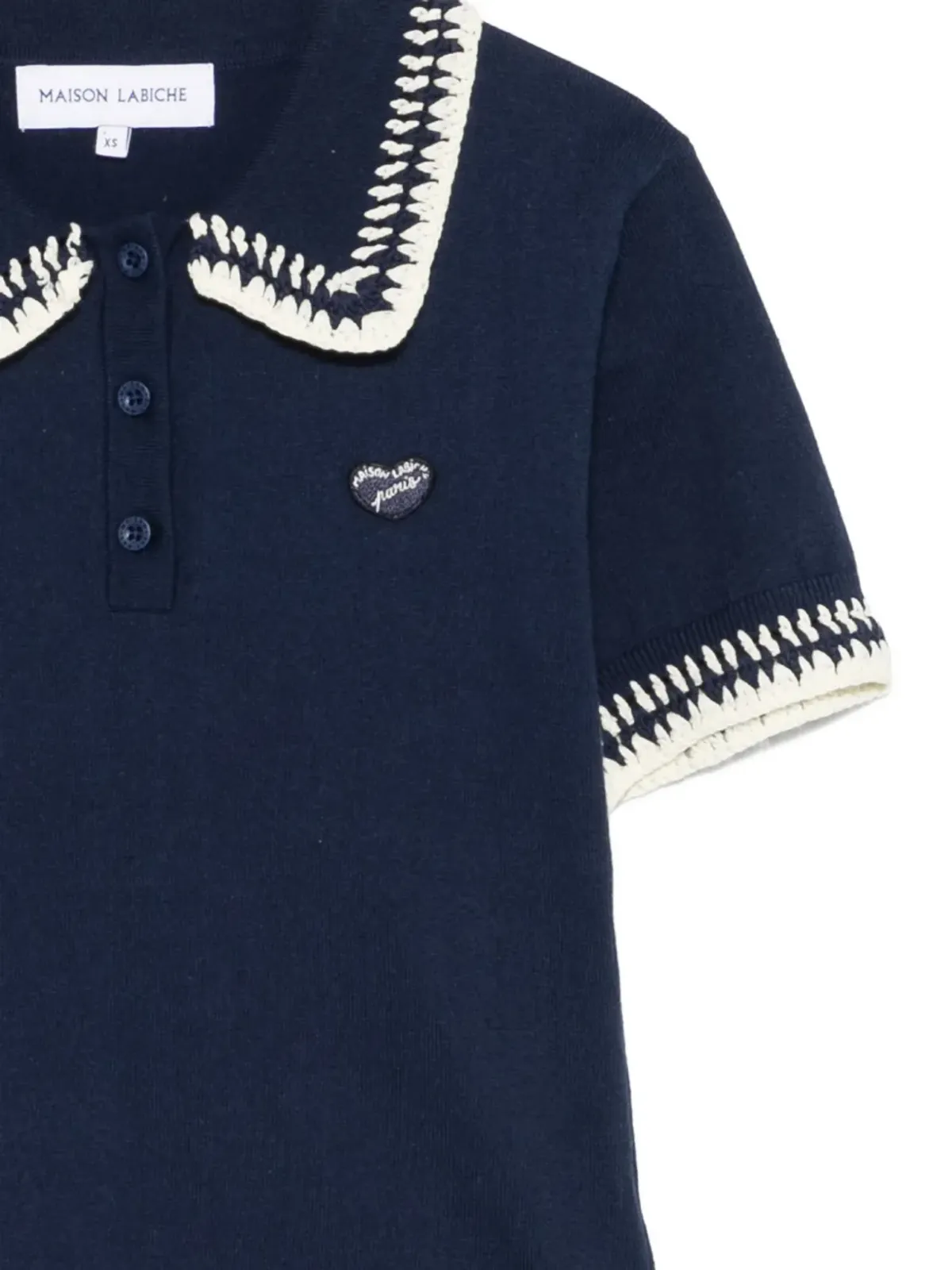 Maison Labiche Caillavet 編み込み襟付きポロシャツ - ブルー - 画像3