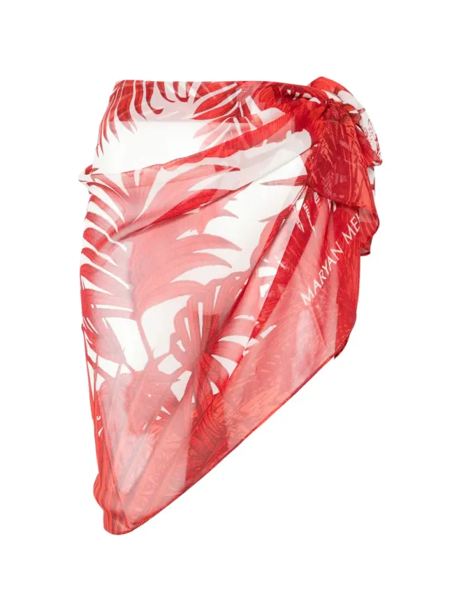 Maryan Mehlhorn Maryan Mehlhorn floral-print sarong - Neutralsの商品画像