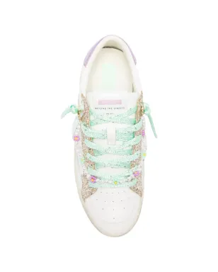 Crime London Sk8 Deluxe グリッター レース スニーカー ホワイト - サムネイル4