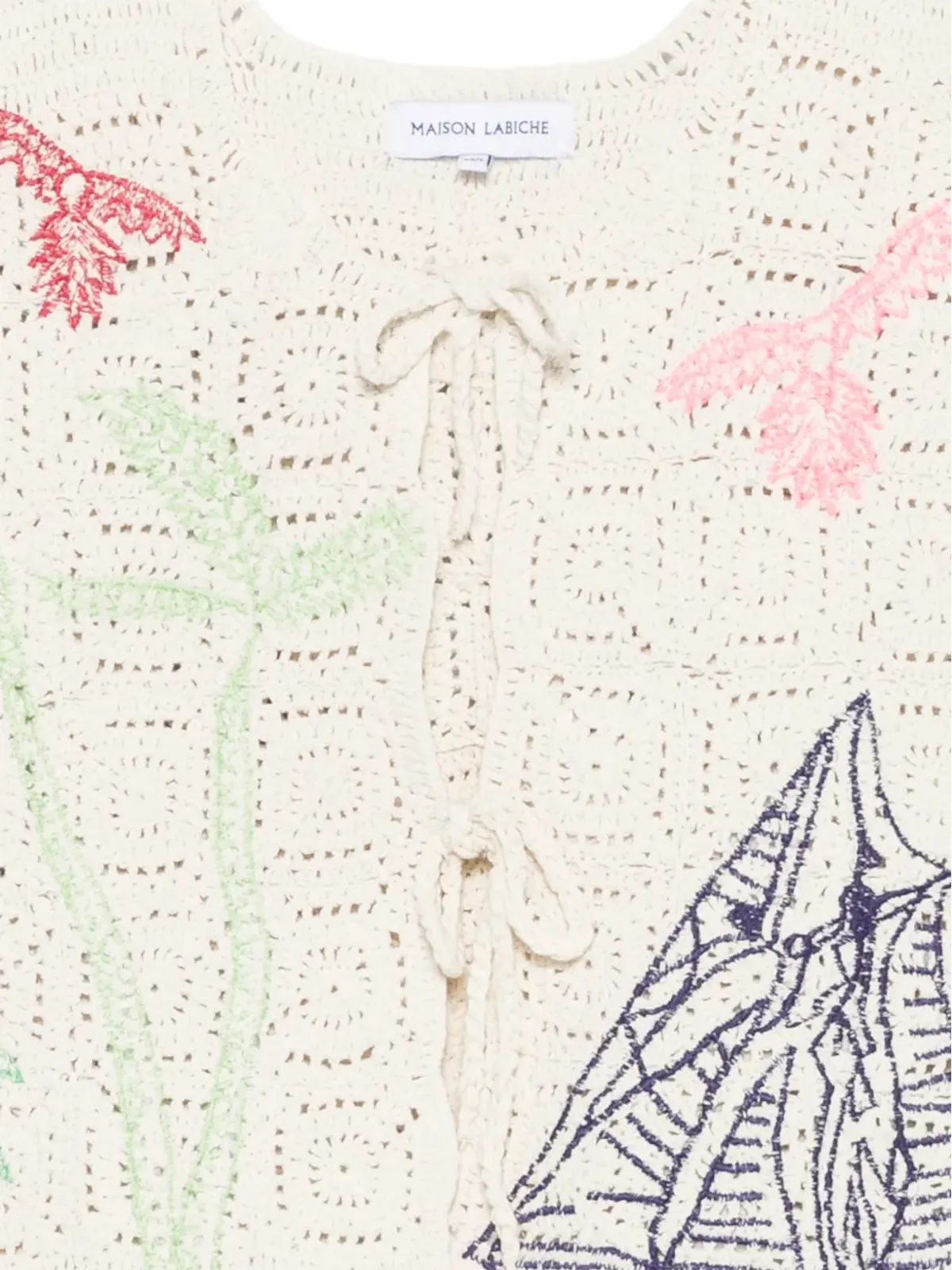 Maison Labiche Piver crochet embroidered gilet - 画像3