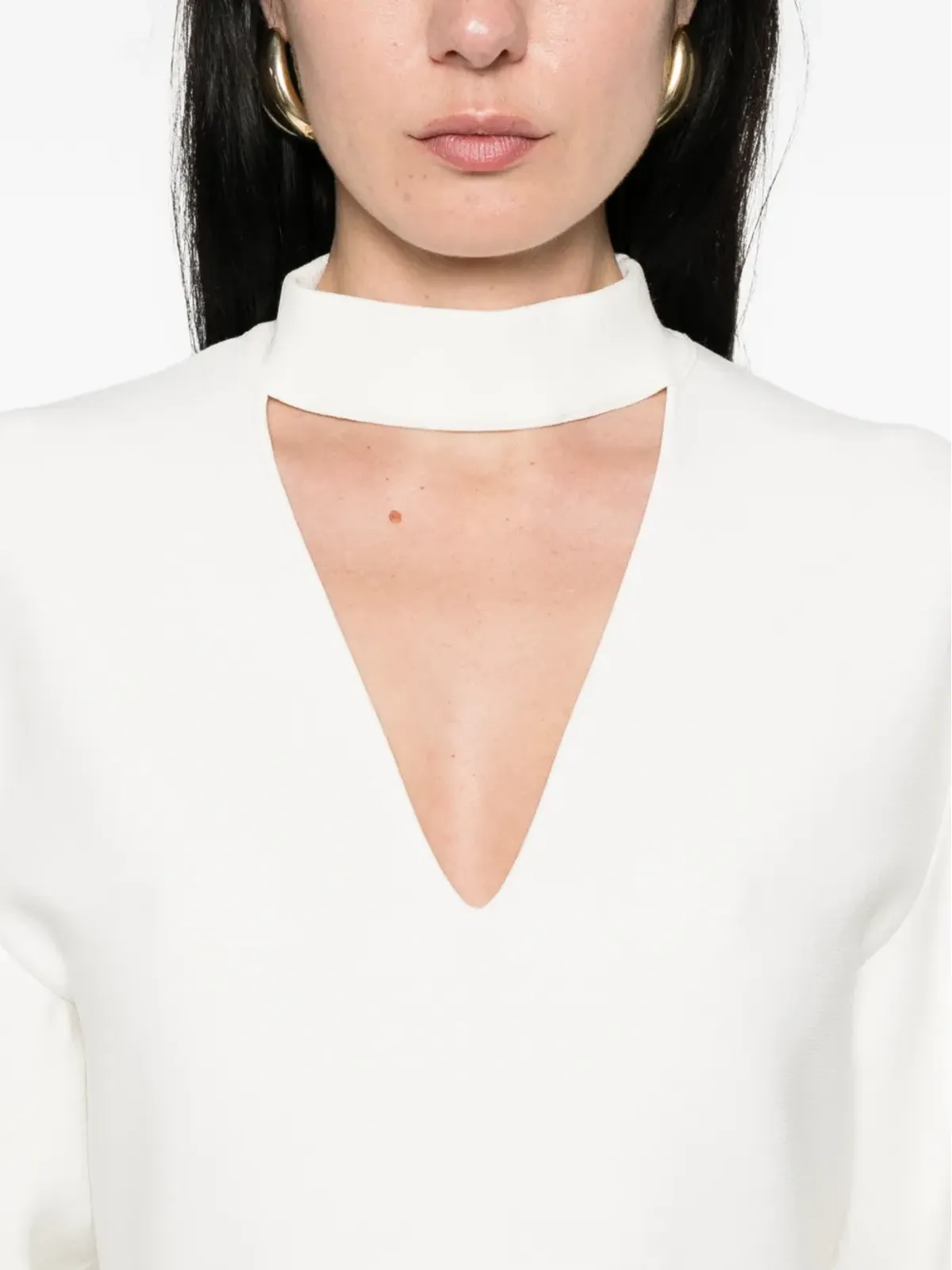 Roland Mouret Vネック ベルト付きドレス - ベージュ - 画像5