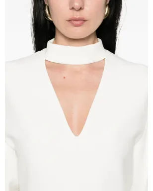 Roland Mouret Vネック ベルト付きドレス - ベージュ - サムネイル5