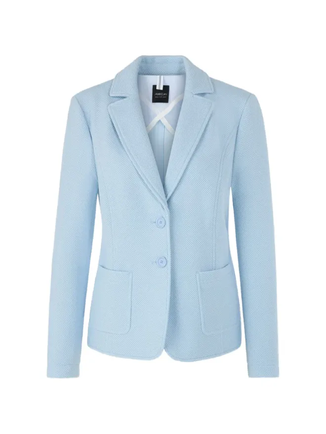 MARCCAIN MARCCAIN パターン柄ボタンフロントブレザー（ブルー）の商品画像