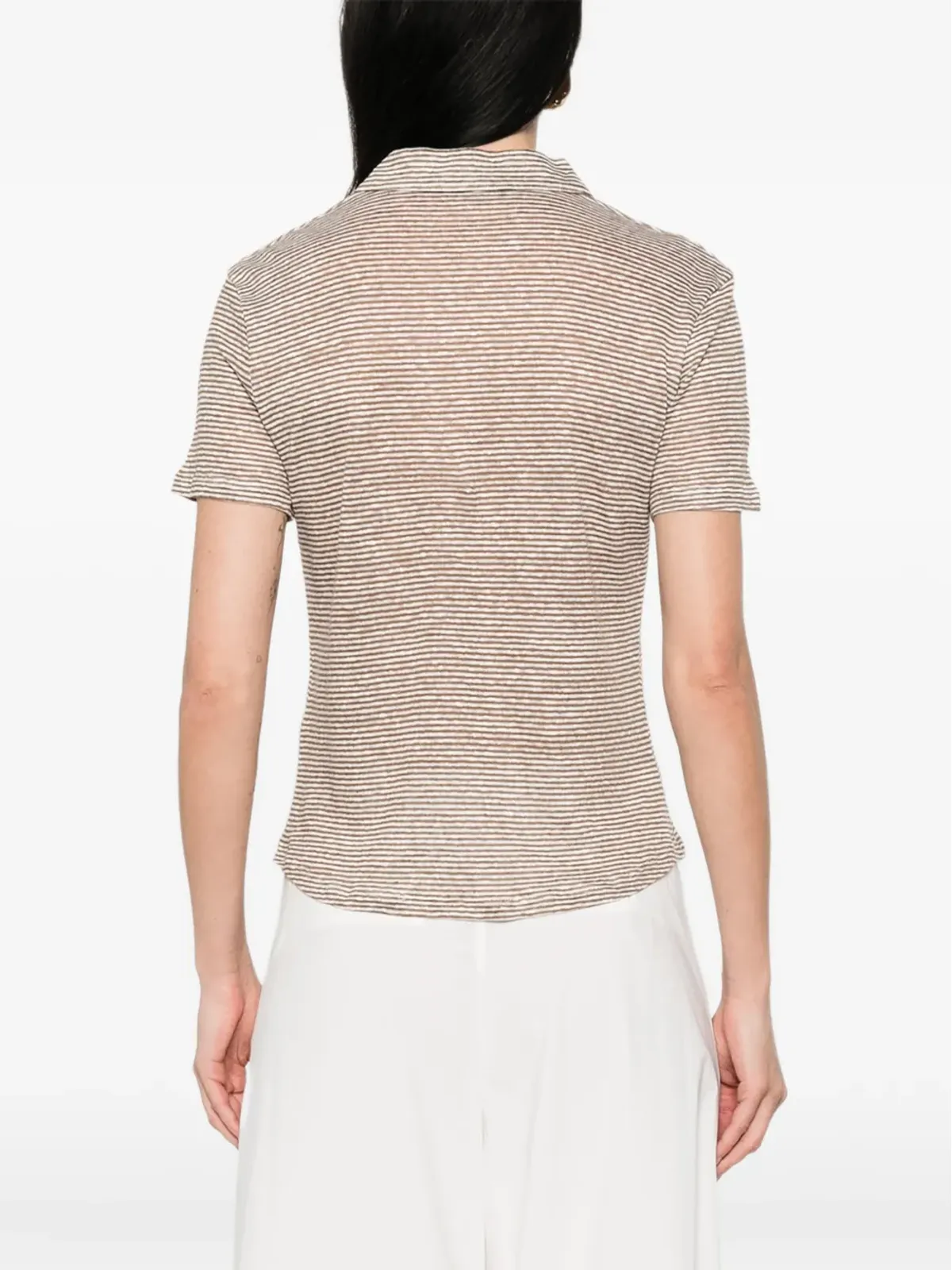 Purotatto ストライプ Vネック Tシャツ - 画像4