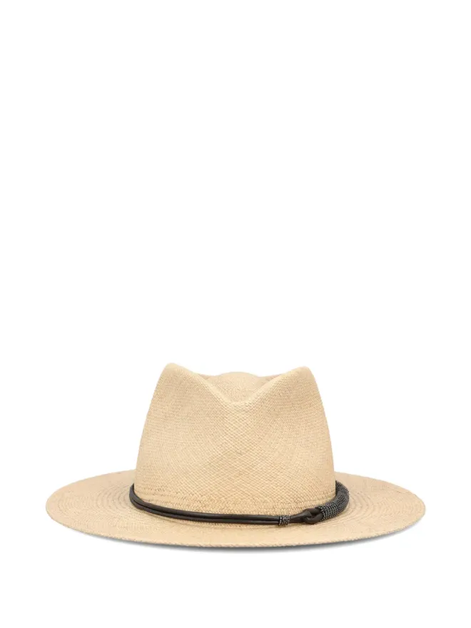 Brunello Cucinelli Brunello Cucinelli ビーズ付きストローハット - Neutralsの商品画像