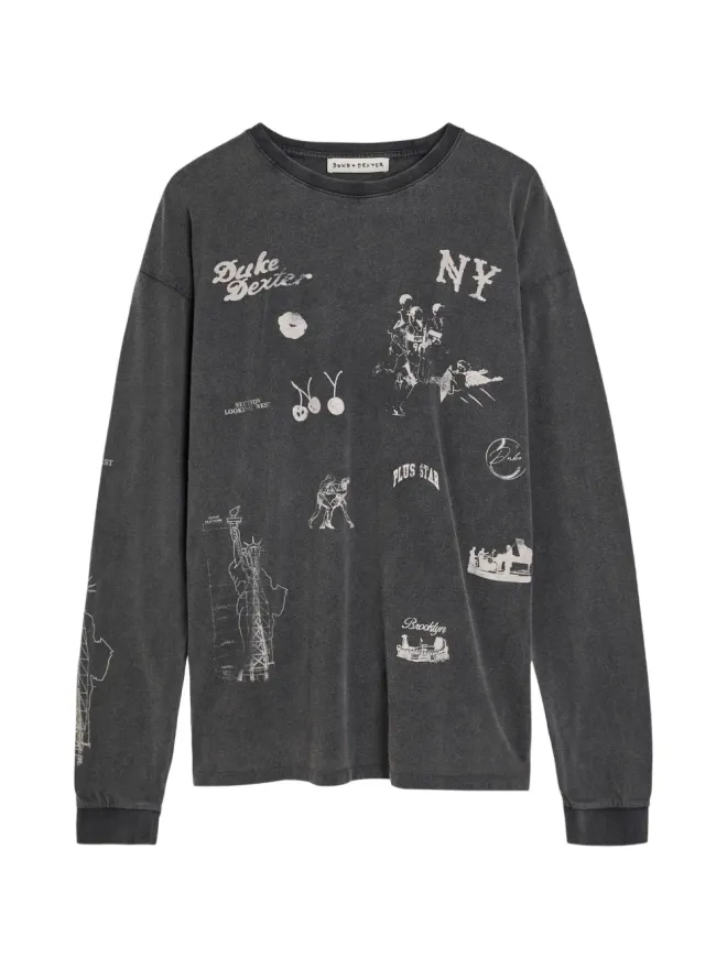 DUKE & DEXTER DUKE & DEXTER グレー ロングスリーブ グラフィックTシャツの商品画像