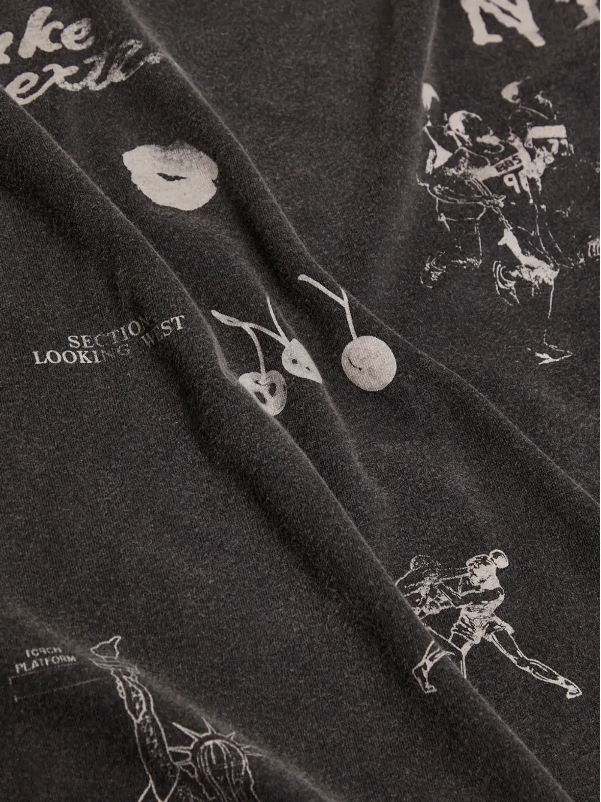 DUKE & DEXTER グレー ロングスリーブ グラフィックTシャツ - 画像2