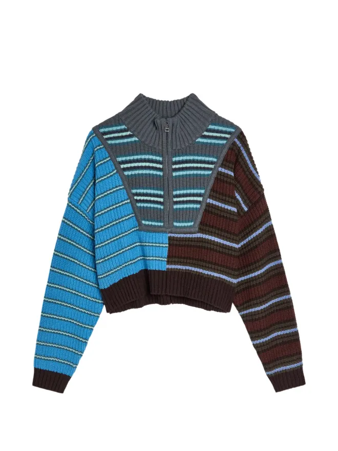 STAUD STAUD ハンプトン ストライプ 半ジップ ニットセーターの商品画像