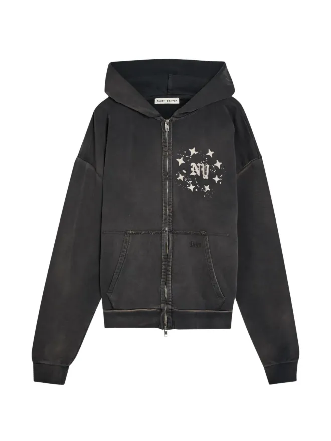 DUKE & DEXTER DUKE & DEXTER ディストレストジップフーディ ブラックの商品画像