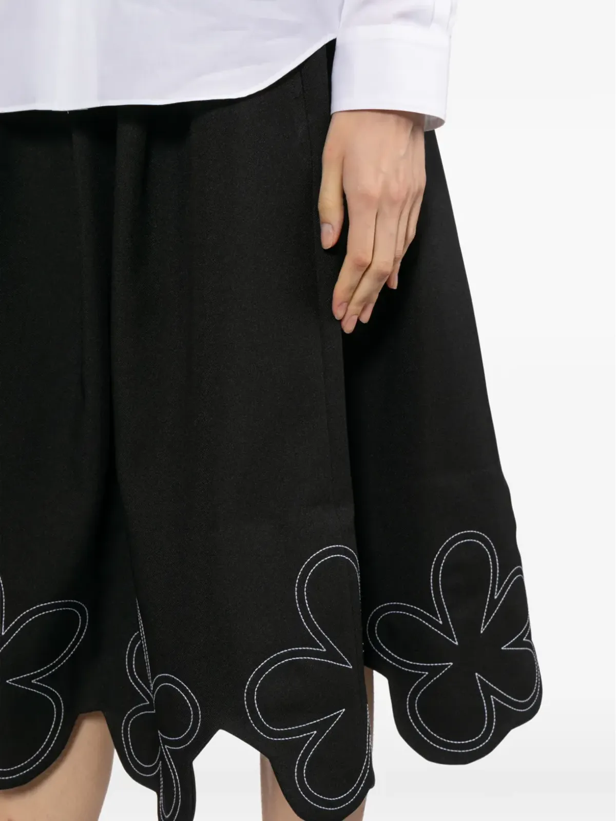 Comme Des Garçons Girl 花柄刺繍ミディスカート - 画像5