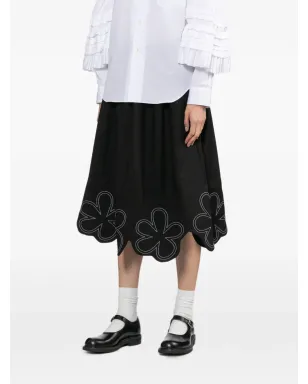 Comme Des Garçons Girl 花柄刺繍ミディスカート - サムネイル3