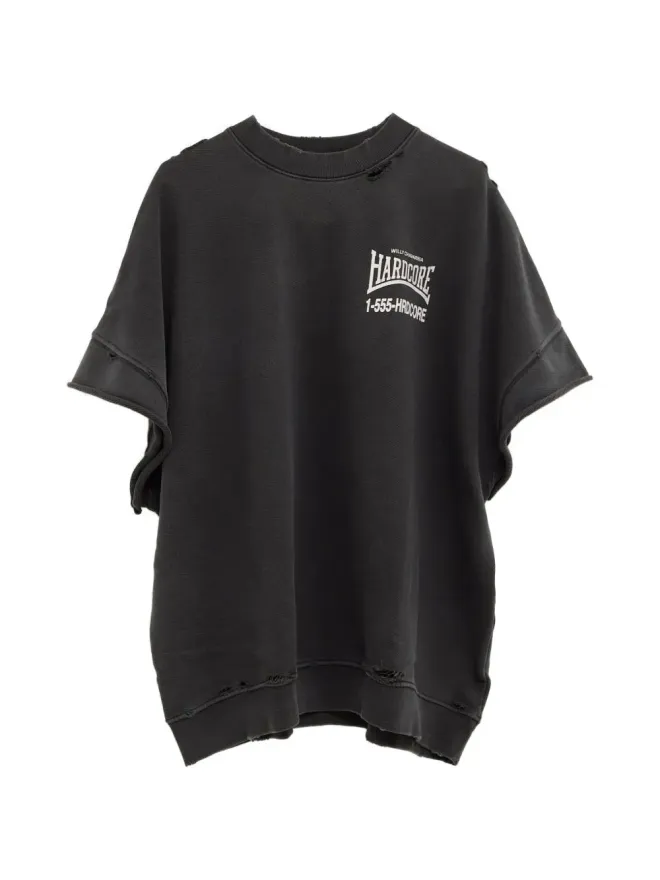 Willy Chavarria Willy Chavarria リップド グラフィック Tシャツ ブラックの商品画像