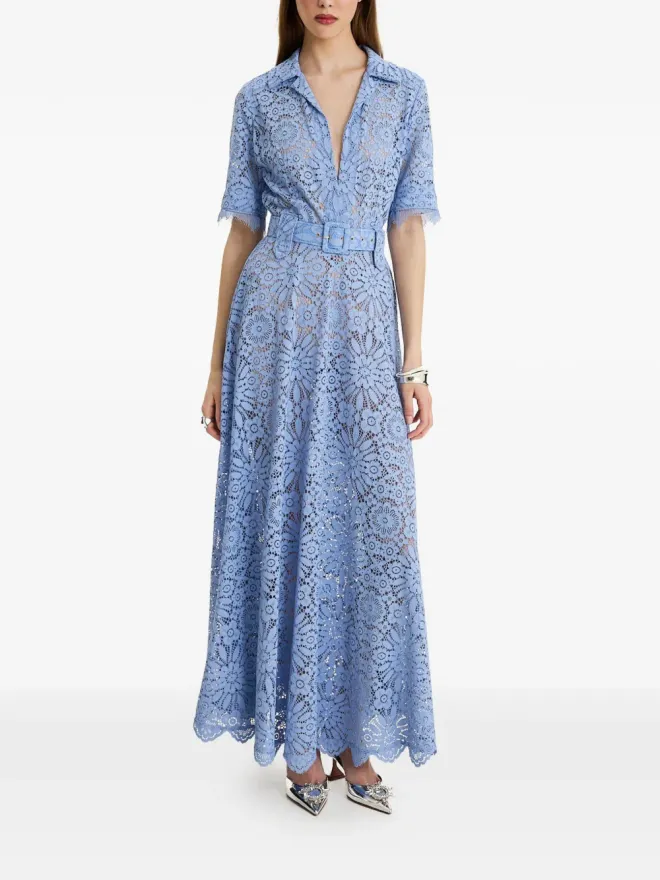 MOOS STUDIO MOOS STUDIO 青のレースベルト付きマキシドレスの商品画像