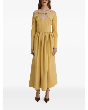 MOOS STUDIO ゴールデンアワー コールドショルダー タイ付き マキシドレス - サムネイル1