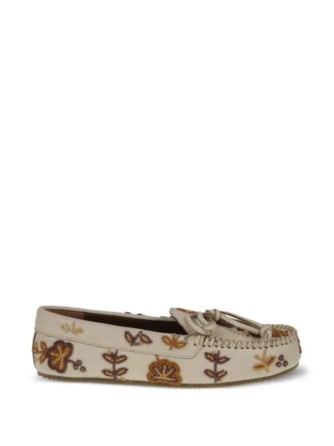 DE SIENA SHOES DE SIENA SHOES ビーズ付きモカシンローファーの商品画像