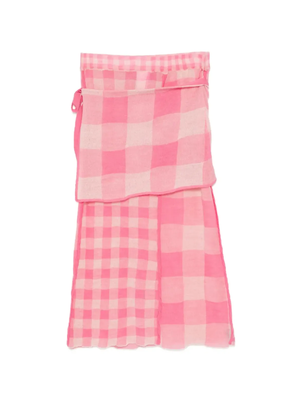 YANYAN KNITS checked skirt - Pink - 画像2
