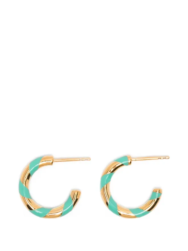 Aurelie Bidermann Aurelie Bidermann Positano striped hoop earrings - Goldの商品画像