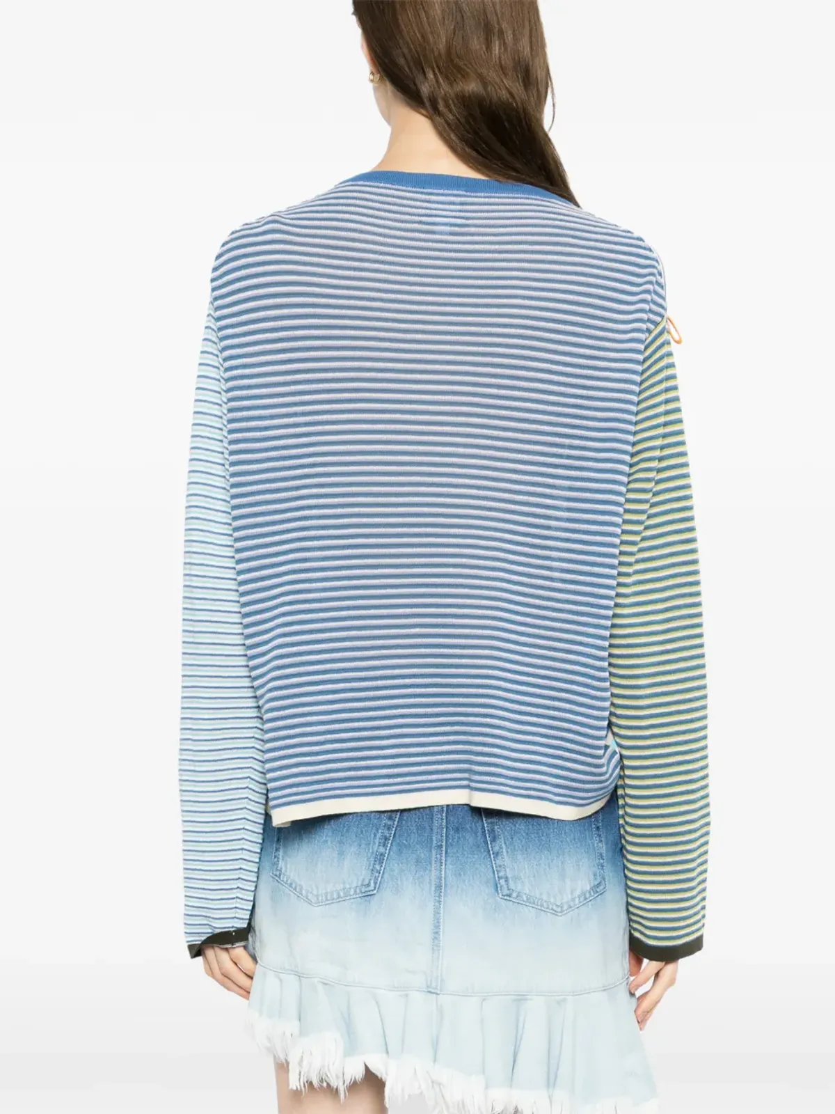YANYAN KNITS ストライプ花柄ニットウェア - 画像4