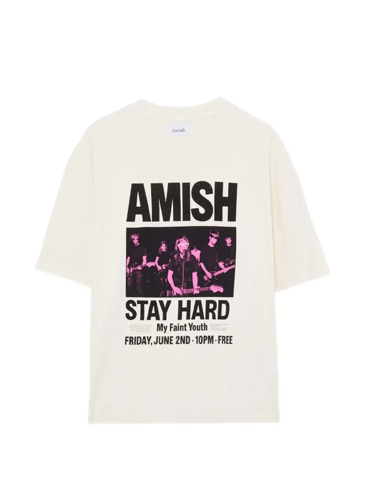 AMISH Stay Hard グラフィックTシャツ - 画像1