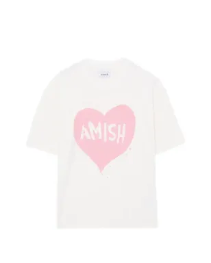 AMISH ハートプリントTシャツ - サムネイル1