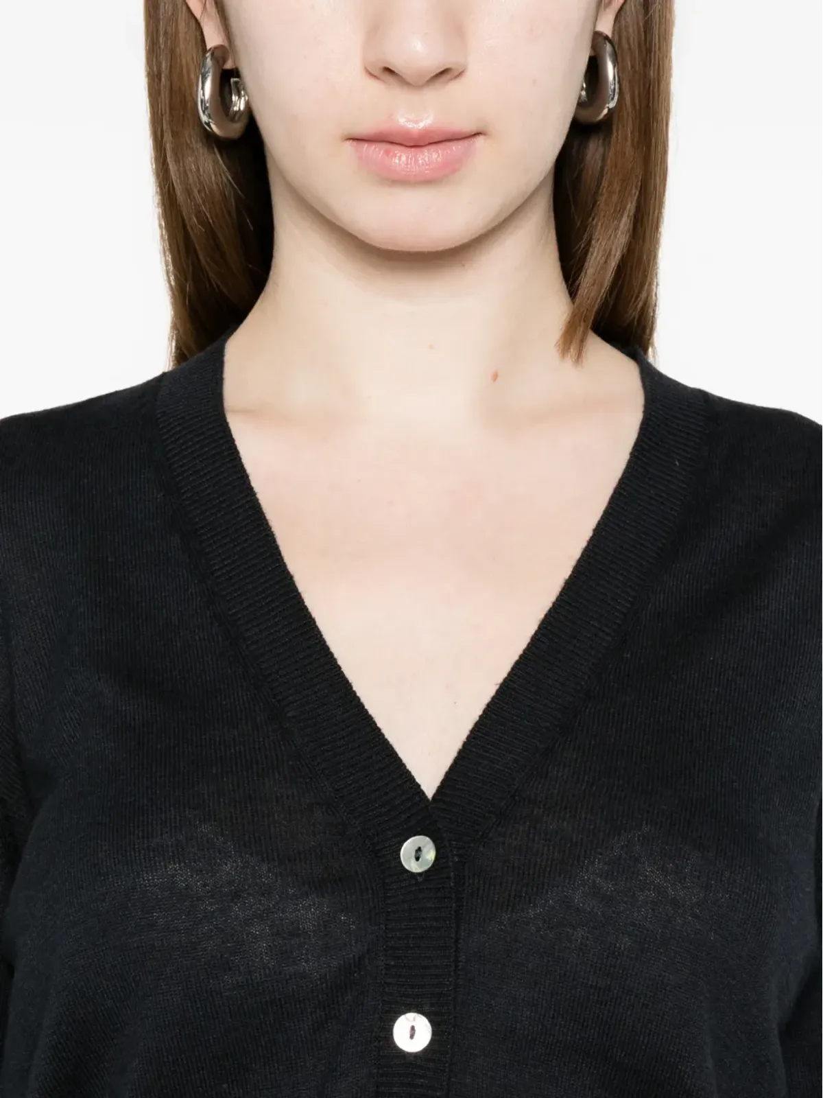 BeYou V-neck buttoned cardigan - Black - 画像5