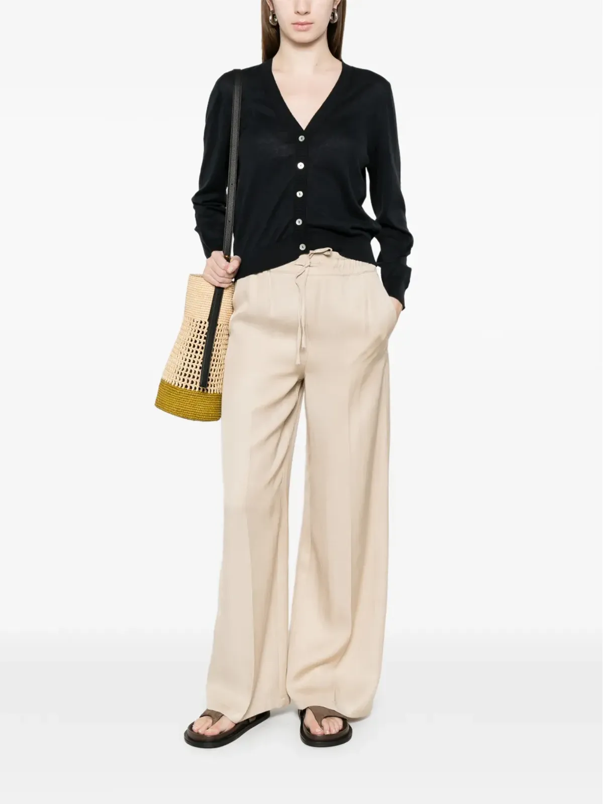 BeYou V-neck buttoned cardigan - Black - 画像2