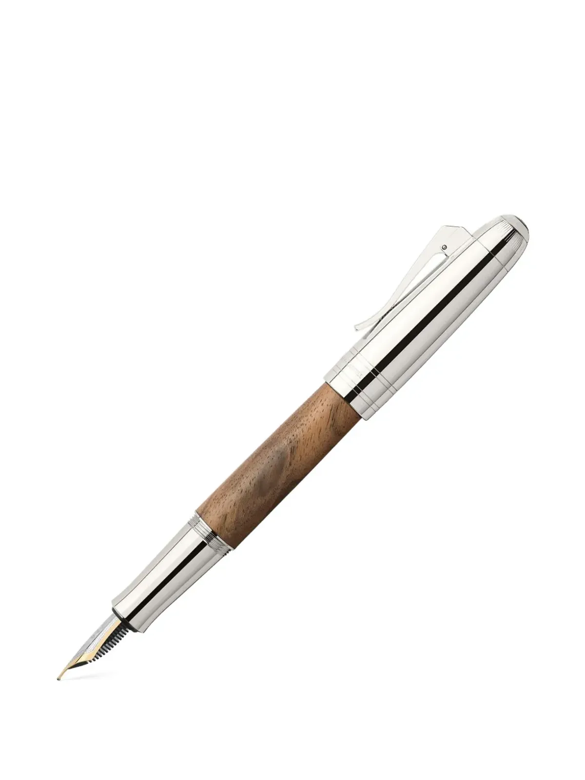 Graf von Faber-Castell 木製パネル万年筆 - シルバー - 画像4