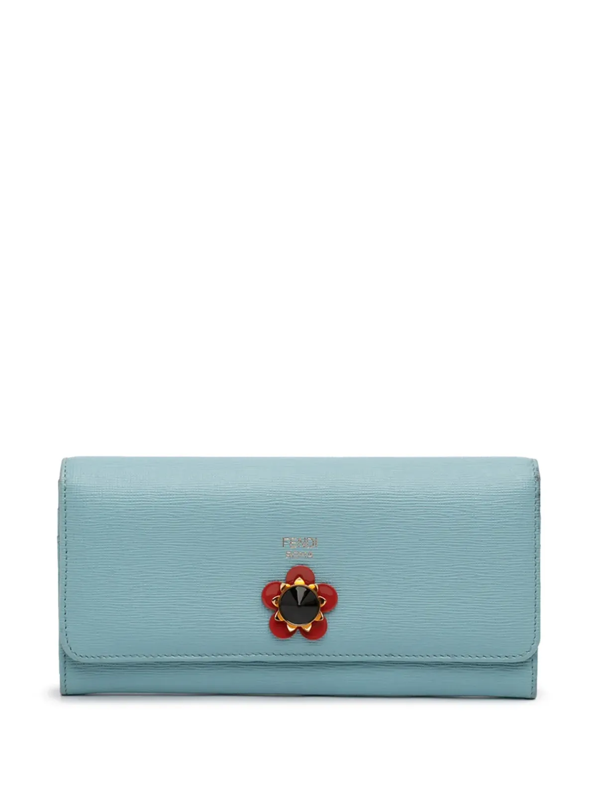 Fendi Pre-Owned レザー Flowerland Continental Wallet ロングウォレット - ブルー - 画像1