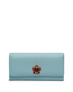 Fendi Pre-Owned レザー Flowerland Continental Wallet ロングウォレット - ブルー - サムネイル1