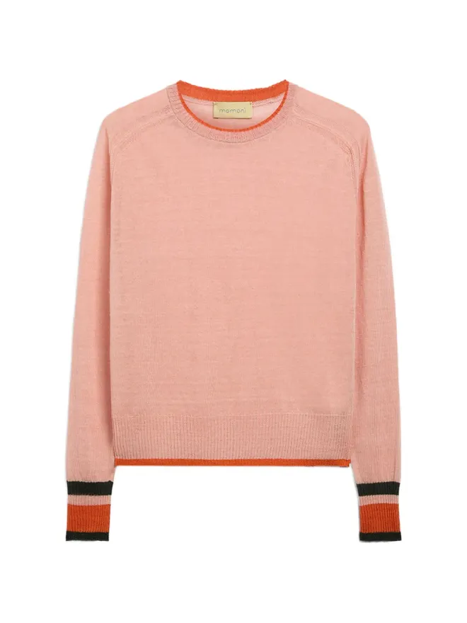 Momoni Momoni Rio コントラストエッジ ニットセーター - ピンクの商品画像