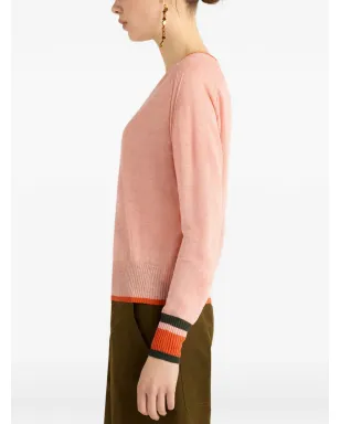 Momoni Rio コントラストエッジ ニットセーター - ピンク - サムネイル5