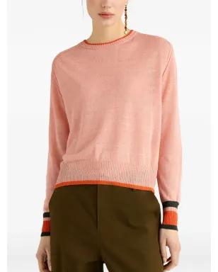 Momoni Rio コントラストエッジ ニットセーター - ピンク - サムネイル3